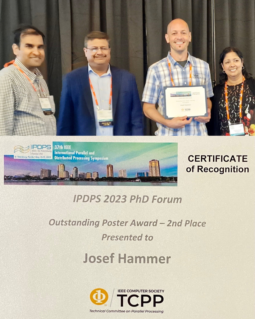 Outstanding Poster Award (2nd Place) for Josef Hammer at the IPDPS PhD